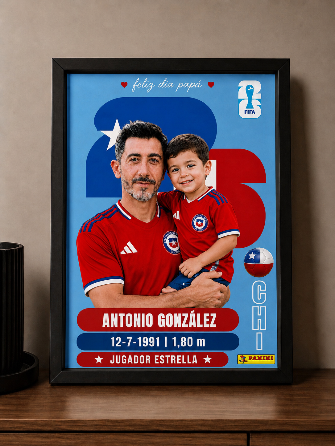Cuadro selección chilena papá e hijo