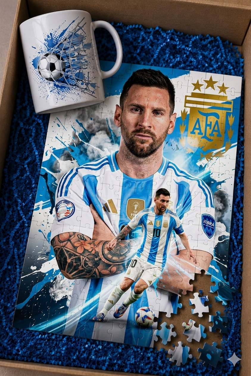 Taza + rompecabezas futbol