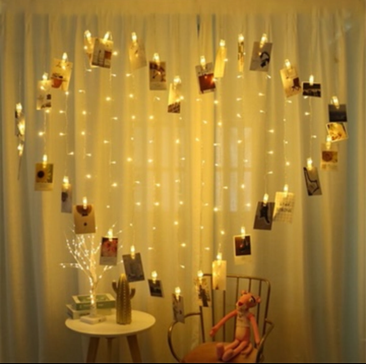 Cascada luces corazón