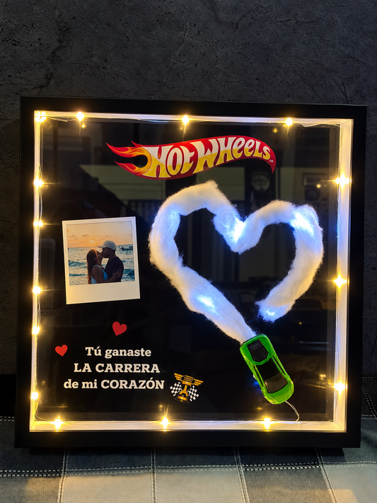 Cuadro humo hot wheels con foto
